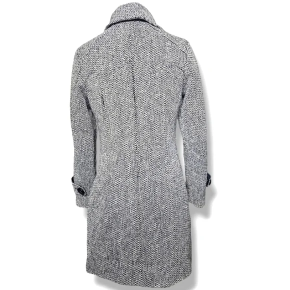 NINE WEST pea coat Size 4 black white - Picture 4 of 8